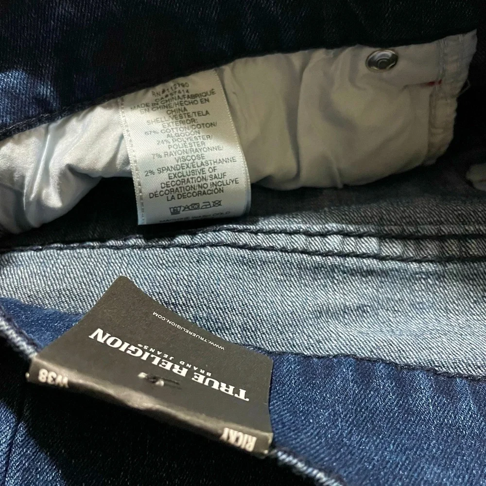 True Religion Jeans Dark Indigo Blaster Ricky Straight Jeans Men’s Size 38